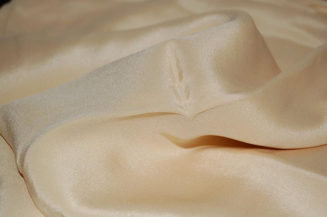 Vintage 100% Silk Fabric 1 1/2 yards Cream Color For that French/German Doll