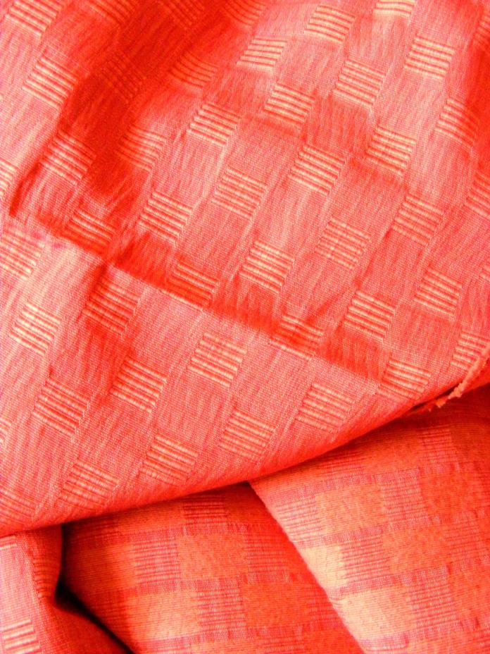 HIGH END DESIGNER CORAL WOVEN SOLID FABRIC TEXTURED SQUARES 6yd