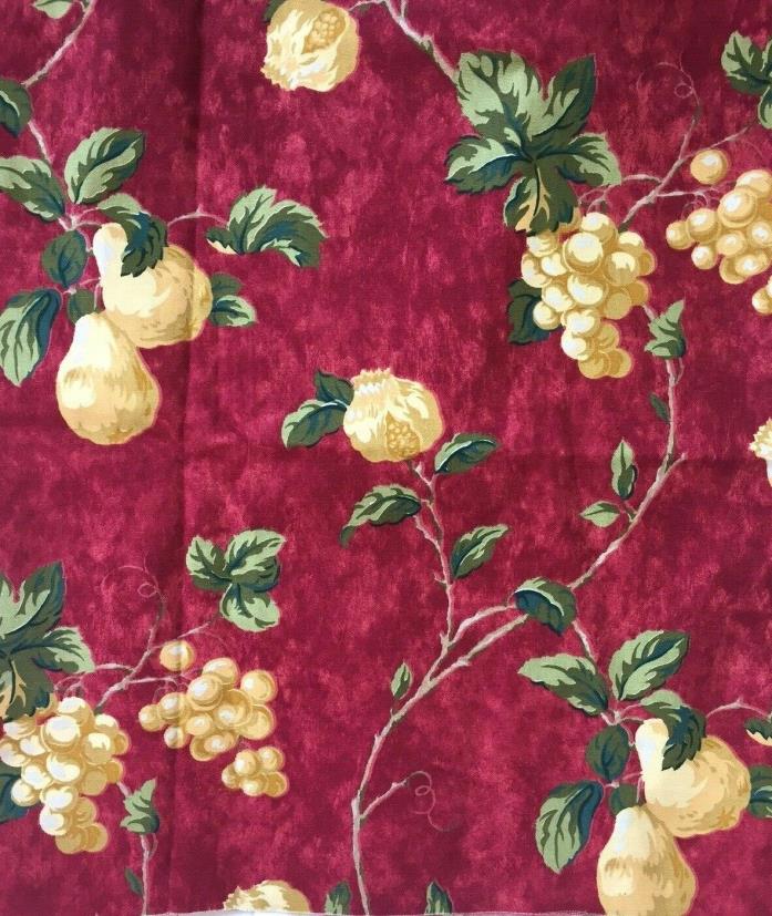 Waverly Fabric Chianti Mistral Pear Grape Burgundy Drapery Upholstery Fruit 90