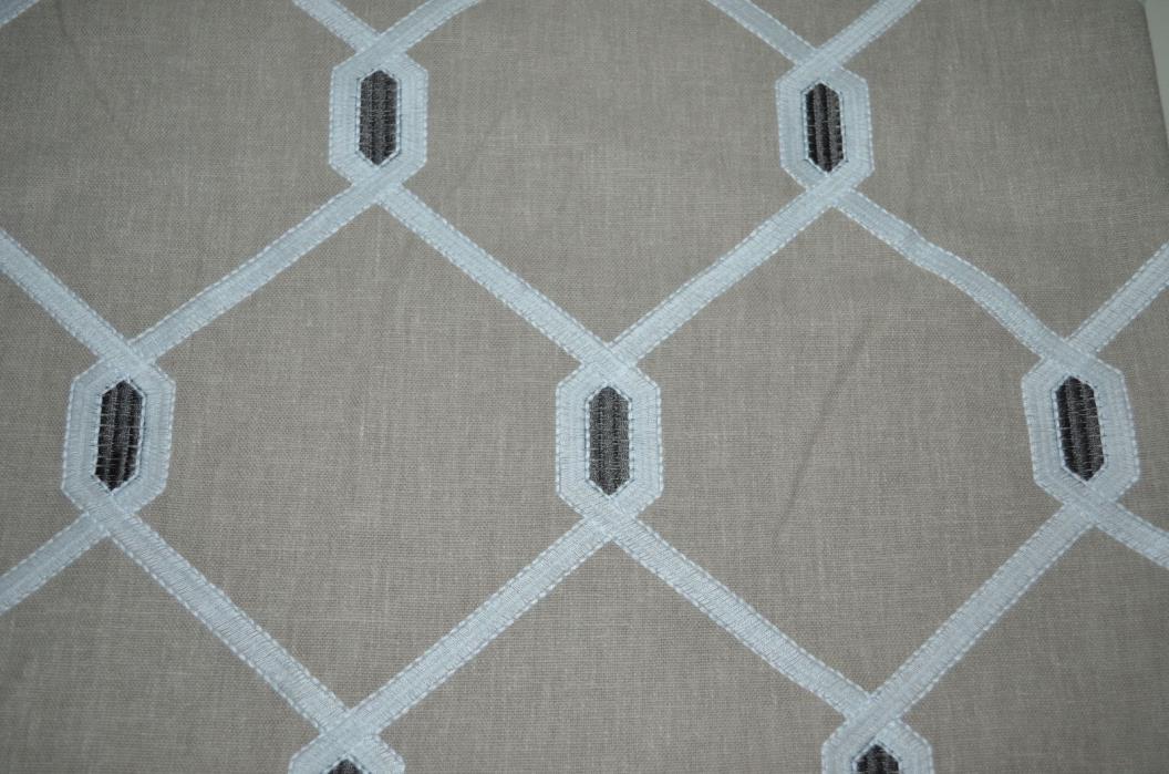 Linen lightweight upholstery fabric grey greige farmhouse diamond craft pillow