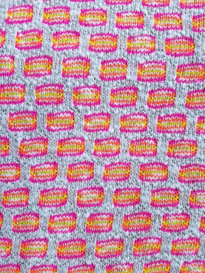 Vintage Mid Century MOD DOUBLE KNIT Cotton Poly Fabric Knubby Sweater Knit  2 yd