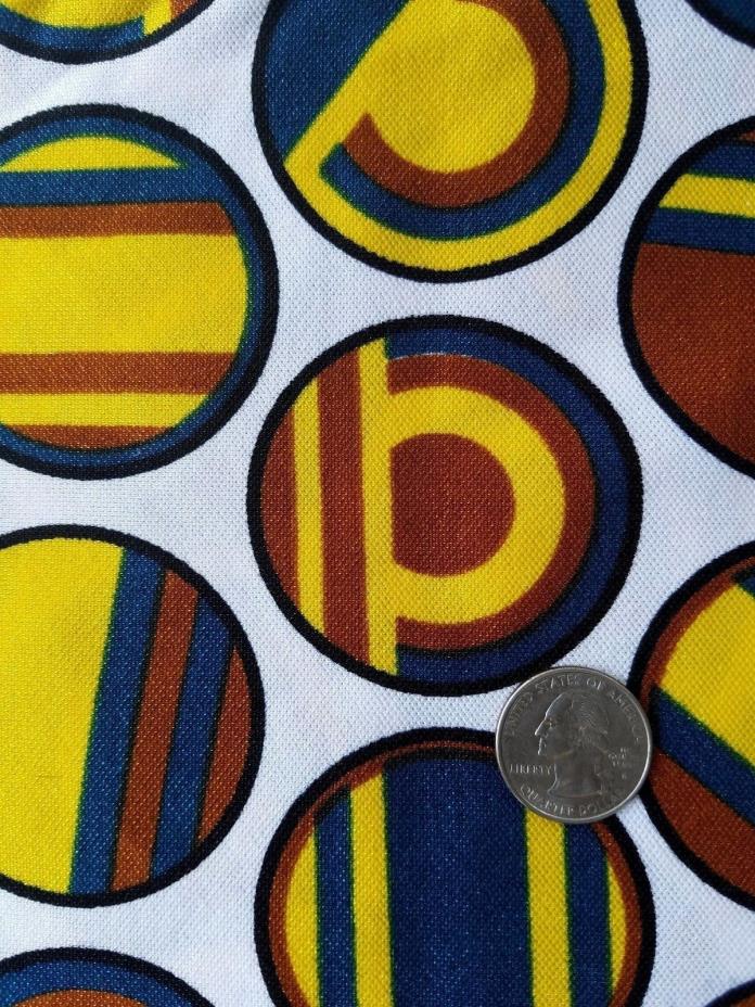 Vintage Mid Century MOD DOUBLE KNIT Polyester Fabric POP ART Circles ~ 54 x 34