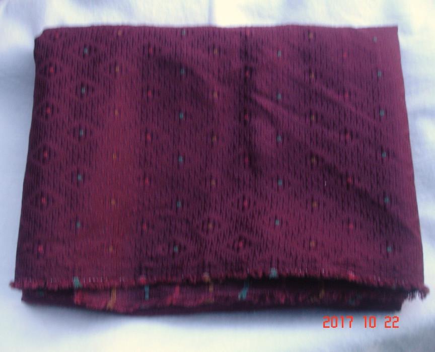 Burgundy/Red Upholstery Fabric Remnant 1 1/4 Yd.