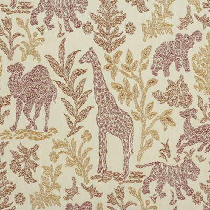 LEE JOFA EXOTIC ANIMAL JUNGLE MOTIF HEAVY WEIGHT UPHOLSTERY BTY MULTI CURRANT