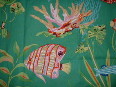 P Kaufmann Aquarium Lots of Fish 100% Cotton Curtain Drapery Fabric