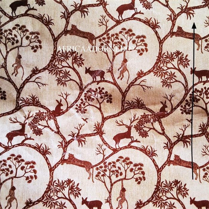 2M EXOTIC BIG CAT&ANIMALS IN TREE EMBROIDERED HEAVY WEIGHT LINEN  FABRIC 5YARDS