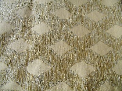 1 Yd Gold Criss Cross  Chenille Designer Upholstery Fabric 58