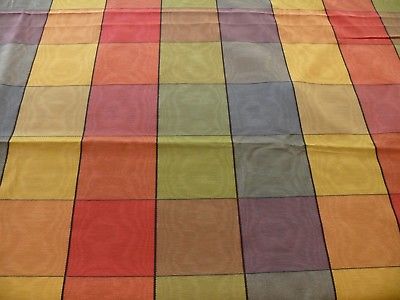 DESIGNER BEAUTIFUL COLOR SQUARE PLAID MOIRE RED BLUE GREEN GOLD 6.6Y #1145