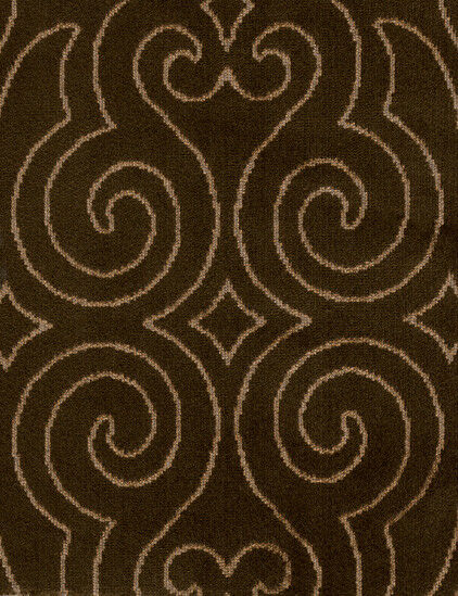 9Q9 ELEGANT AND EXQUISITE  SCROLL VELVET UPHOLSTERY FABRIC 5 YARDS BROWN