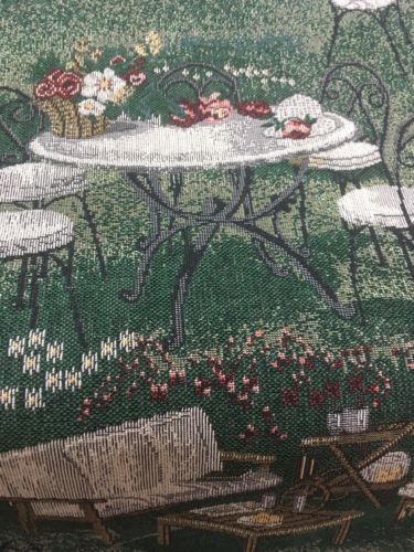 Tapestry Upholstery Fabric Tea Party, Bistro Setting , 54” By The Yard