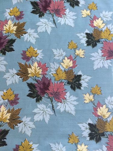 VINTAGE NOS Barkcloth Fabric Green Aqua Bolt 46