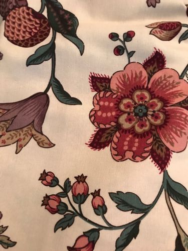 Mt Vernon Designer Series Fabric 2 Yds 72 C 56” Polished Cotton Jacobean Floral