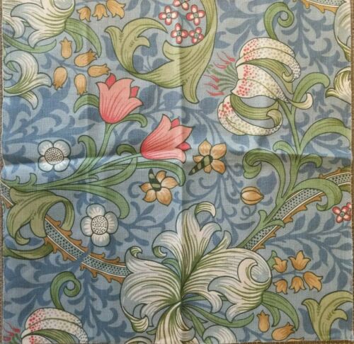 Morris & Co Golden Lily Fabric Remnant In Mineral