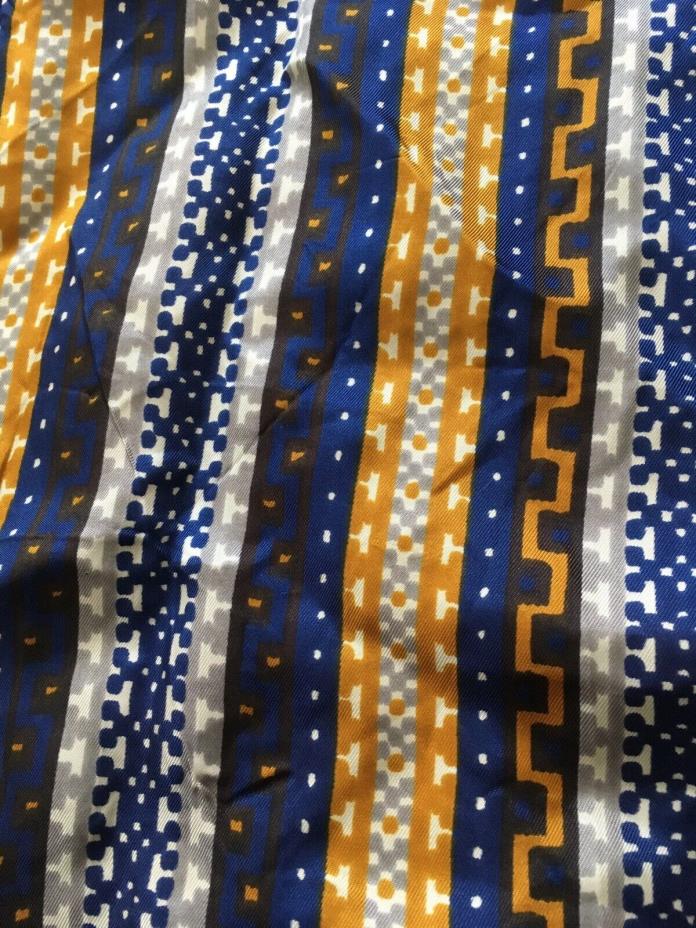 Vintage Acestate Scarf Shirt Fabric Mid Century Modern Geometric 3.25 yards