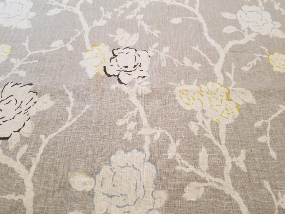 Kravet Diane von Furstenberg Night Vine Silver Linen Floral Fabric $149 yd! 8yds