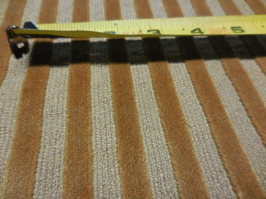 Plush Raised Velvet  Stripe  Decorator Upholstery Fabric Gold and Beige  2 YARDS