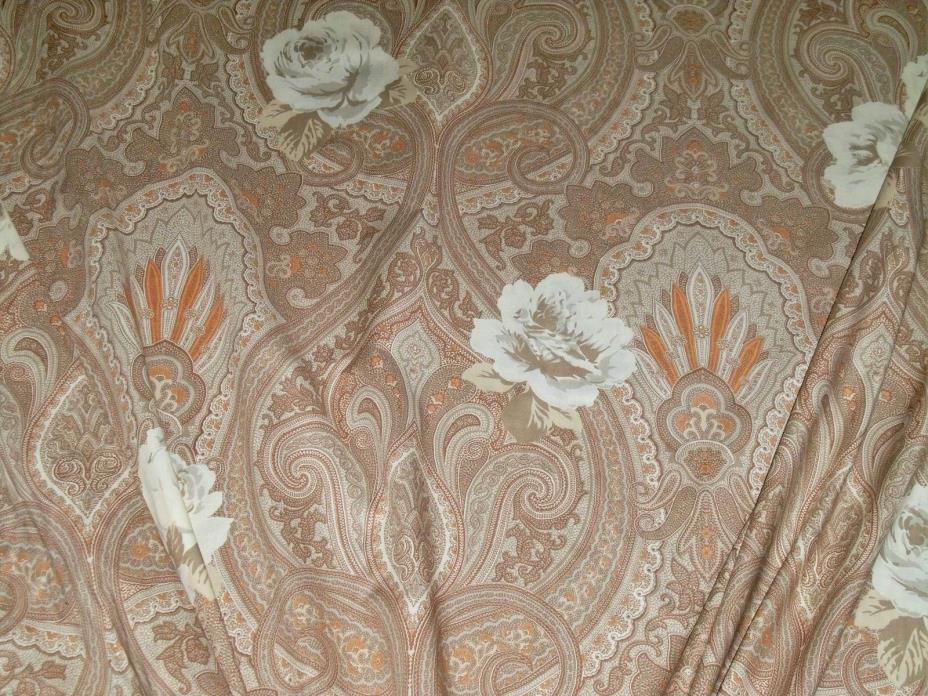 CLARENCE HOUSE  VINTAGE ETRO PAISLEY & ROSES COTTON FABRIC 3.5 YARD REMNANT