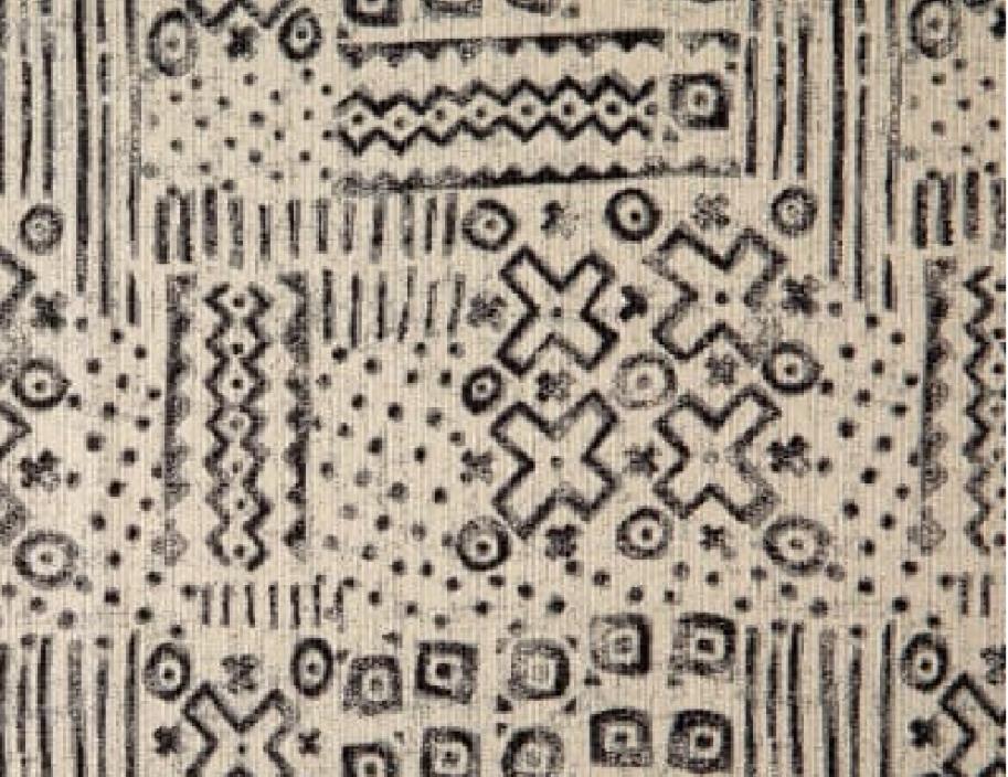 V22Q AFRICAN INSPIRED MUD CLOTH WOVEN UPHOLSTERY FABRIC BLACK BTY 55