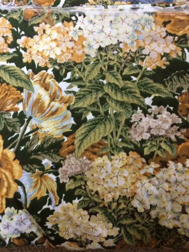 House N Home Fabrics & Draperies Hydrangea Olive Gold Floral 10 3/4 Yards Fabric