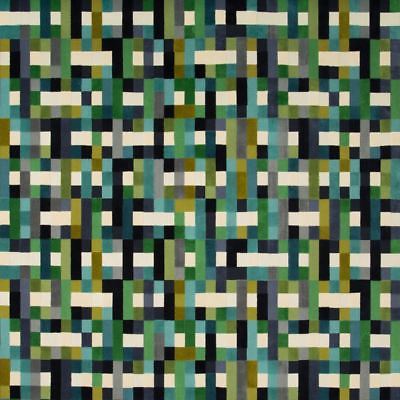 LEE JOFA KRAVET COUTURE ABSTRACT VELVET FABRIC 10 YARDS PEACOCK TURQUOISE MULTI
