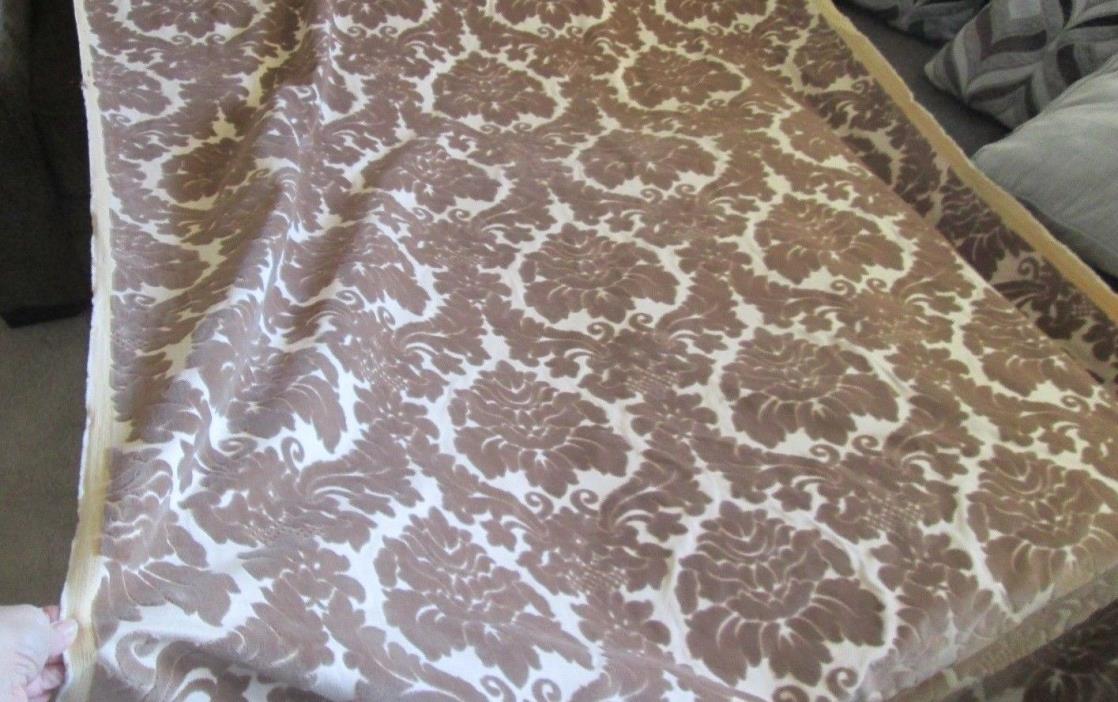 10 Yards Upholstery Fabric Velvet Brocade Taupe Cream Traditional LOT