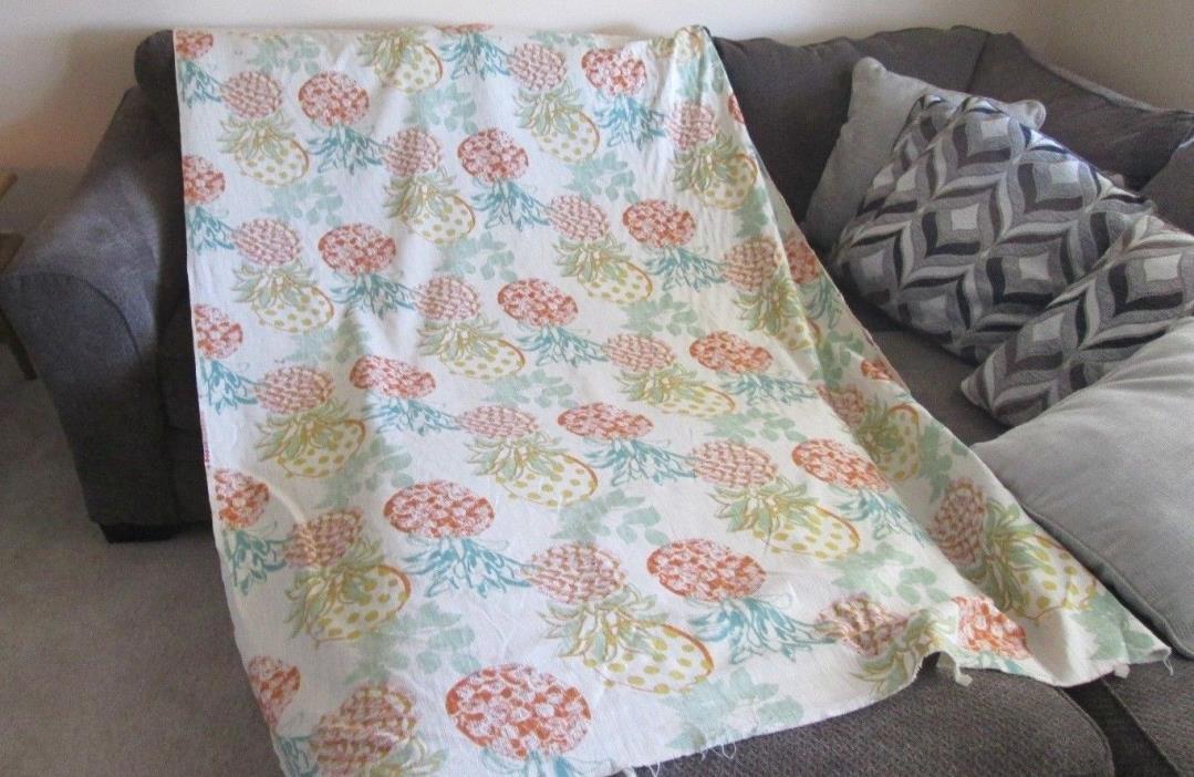 9 yds Pineapple fabric NEW Never used w/ factory flaw Linen Cotton