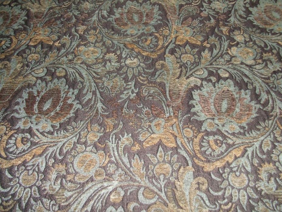 Floral Scrolled Designer Jacquard Decorator Weight Fabric/ 5 Plus Yards