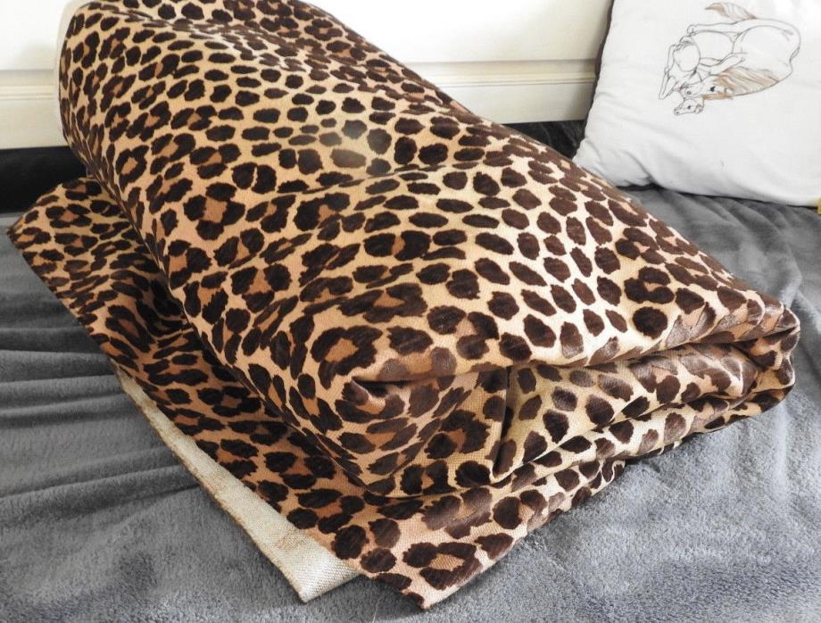 NEW Leopard Cheetah Animal Print Furniture Velour Upholstery Fabric 11 Yards