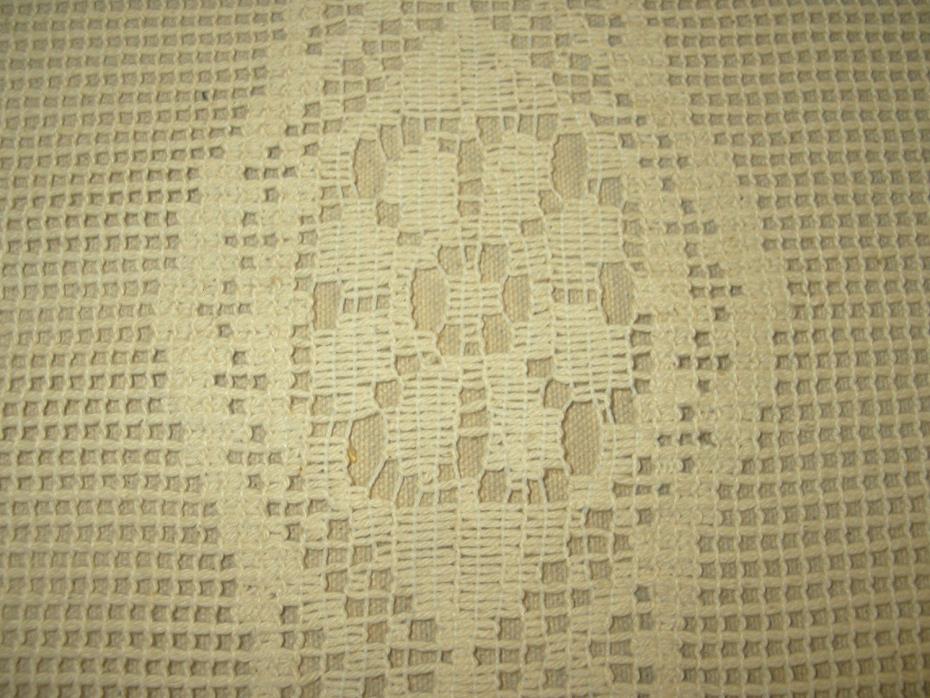 Retro Open weave floral crochet look cotton imported drapery fabric 116