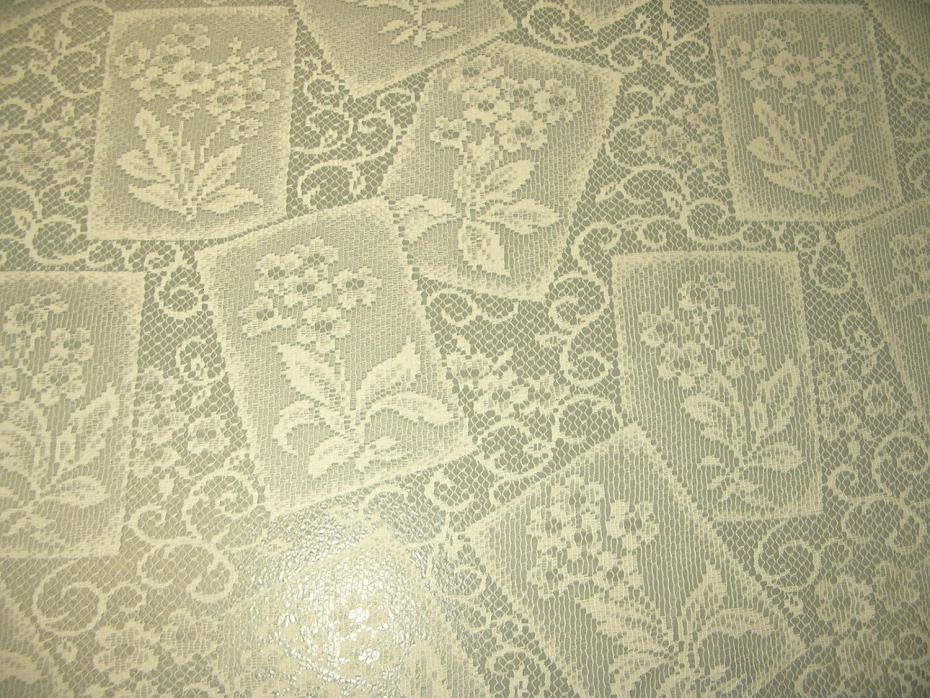 French import Drapery fabric floral lace crafts wedding polyester washable NOS