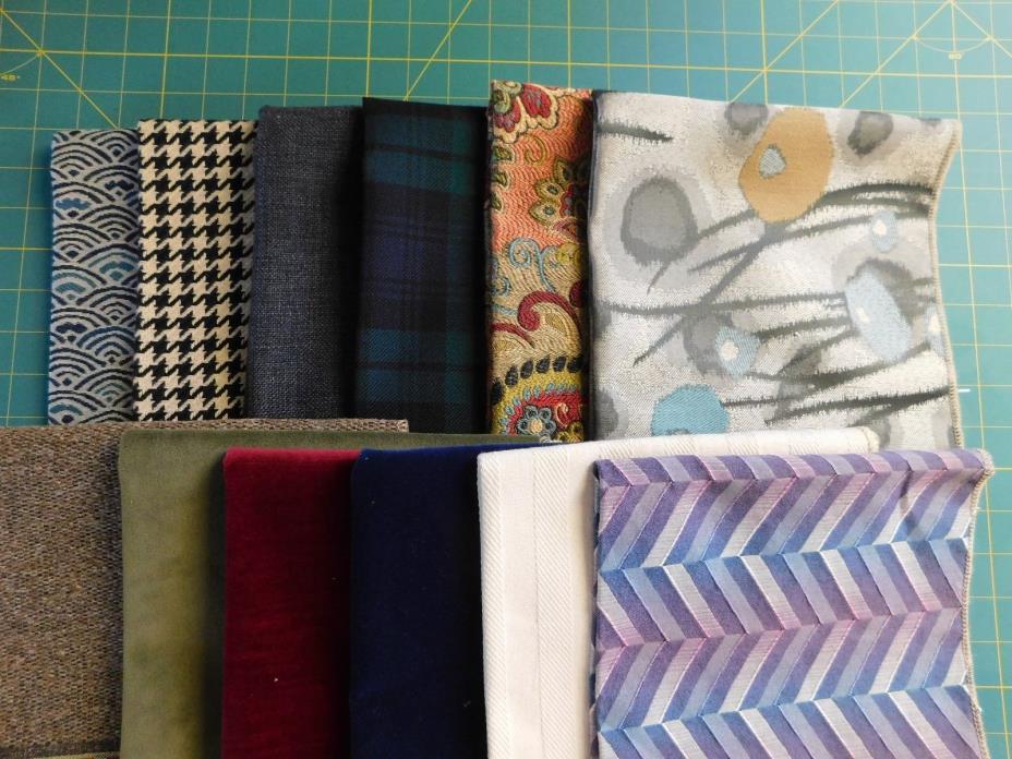 LOT of 12 Upholstery Fabric Samples approx 17 x 21