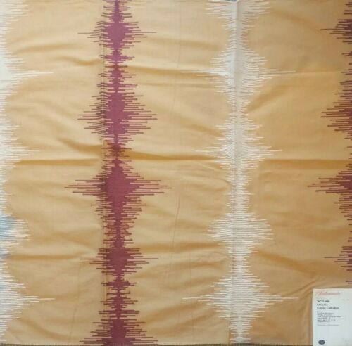 Scalamandre Laguna Fabric Remnant In Orange, Bordeaux, & White