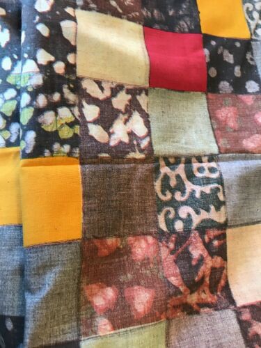 Vintage 1960 -70's Retro Fabric Red Blue Yellow Browns Multi Colors