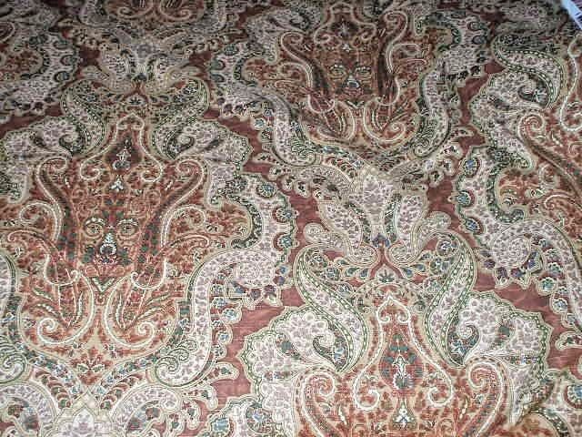 15 yds Gorgeous Portfolio Paisley Stripe Decorator Fabric Teflon- NOS -