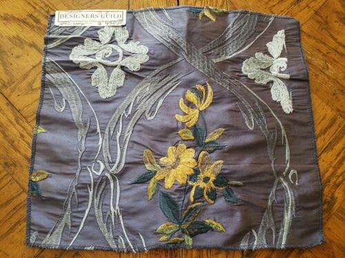 DESIGNERS GUILD Fabric Remnant - CARRACK - Royal Collection SILK EMBROIDERY $450