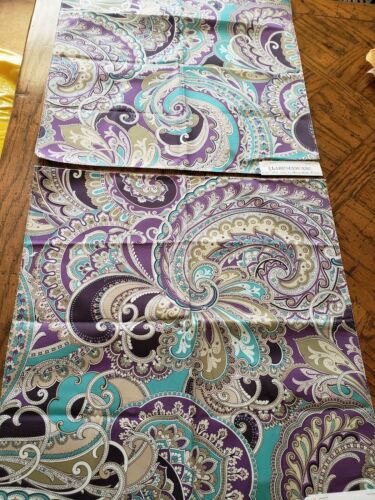 (2) CLARENCE HOUSE Fabric Remnants - PASHA PAISLEY 03- ITALY - 17