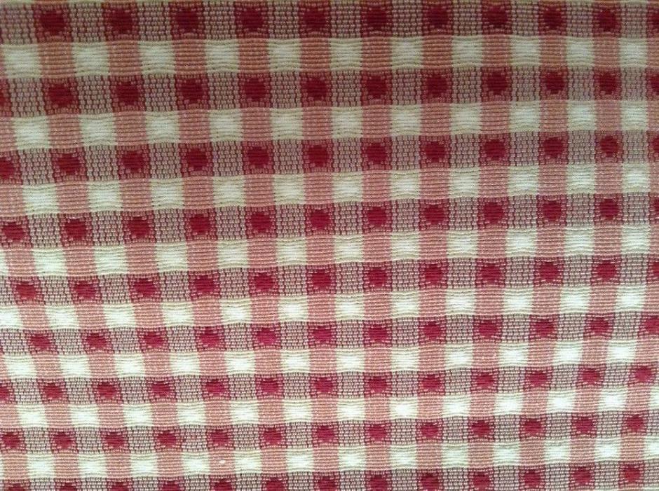 NEW red and gold check upholstery fabric---5 3/8 Yards