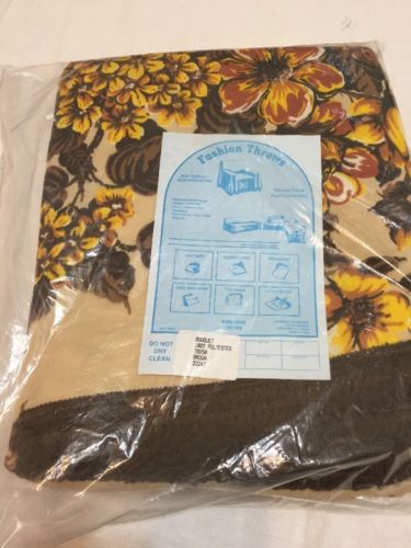 Vintage HEAVY TEXTURED couch SLIP COVER NEw Nip Bouquet Brown Floral 70