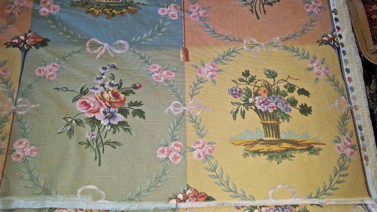 Concord Fabric Designed by Kesslers AUGUSTA Traditional Floral and Bows 4 Yards
