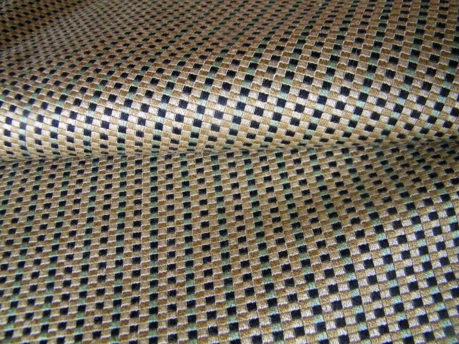 2 Yd, 8 In Stroheim Romann Green,Gold,Black Checked Upholstery Fabric 53