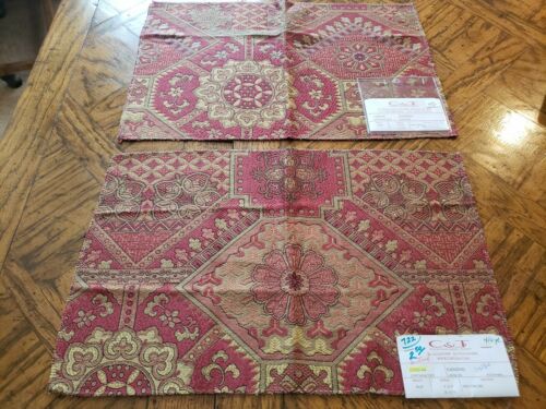 (2) Vintage COWTAN & TOUT Fabric Remnants - NANJING 04 - Woven Tribal  -  $416