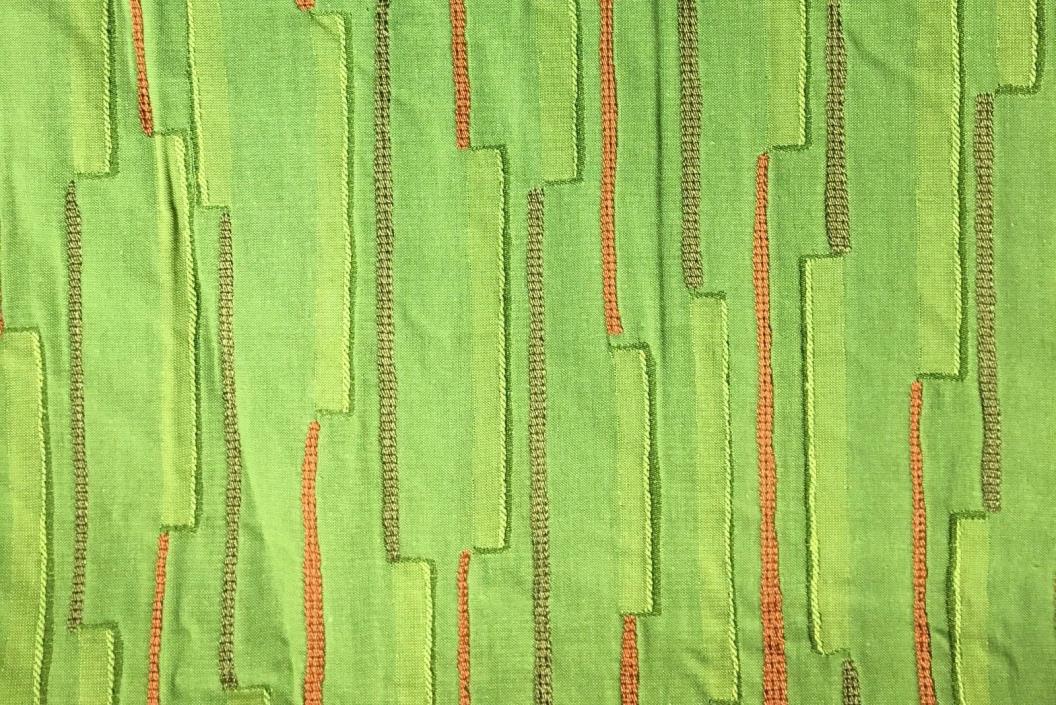 Vintage Mid Century Modern New Old Stock GREEN Upholstery Fabric