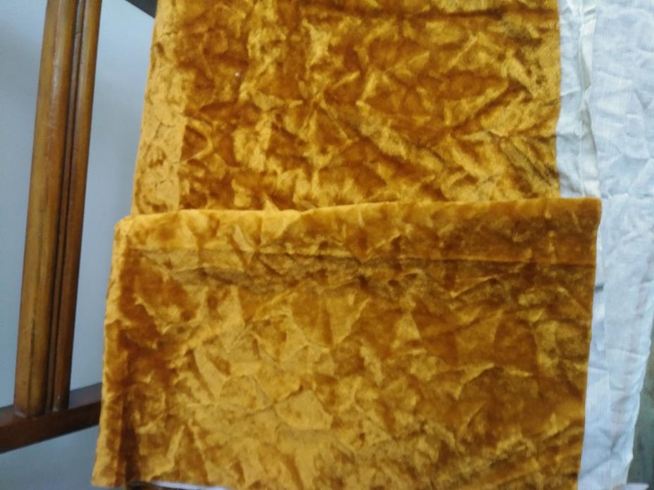 Gold Velour  Upholstery Fabric Remnant 25 x 54+