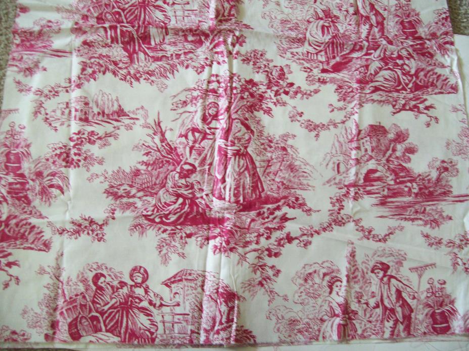 Red Cream Toile COTTON Fabric 25