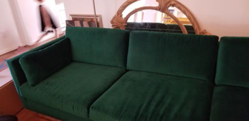 Perennials Green velvet upholstery fabric 12 yards