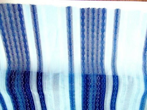 8 Yards Mid Century Modern Mesh Sheer Drapery Curtain Fabric ~ Blue ~ 48