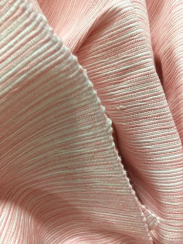 Woven Simple Stripe Fabric With Shades Of Pink N White 100% Cotton Drapery