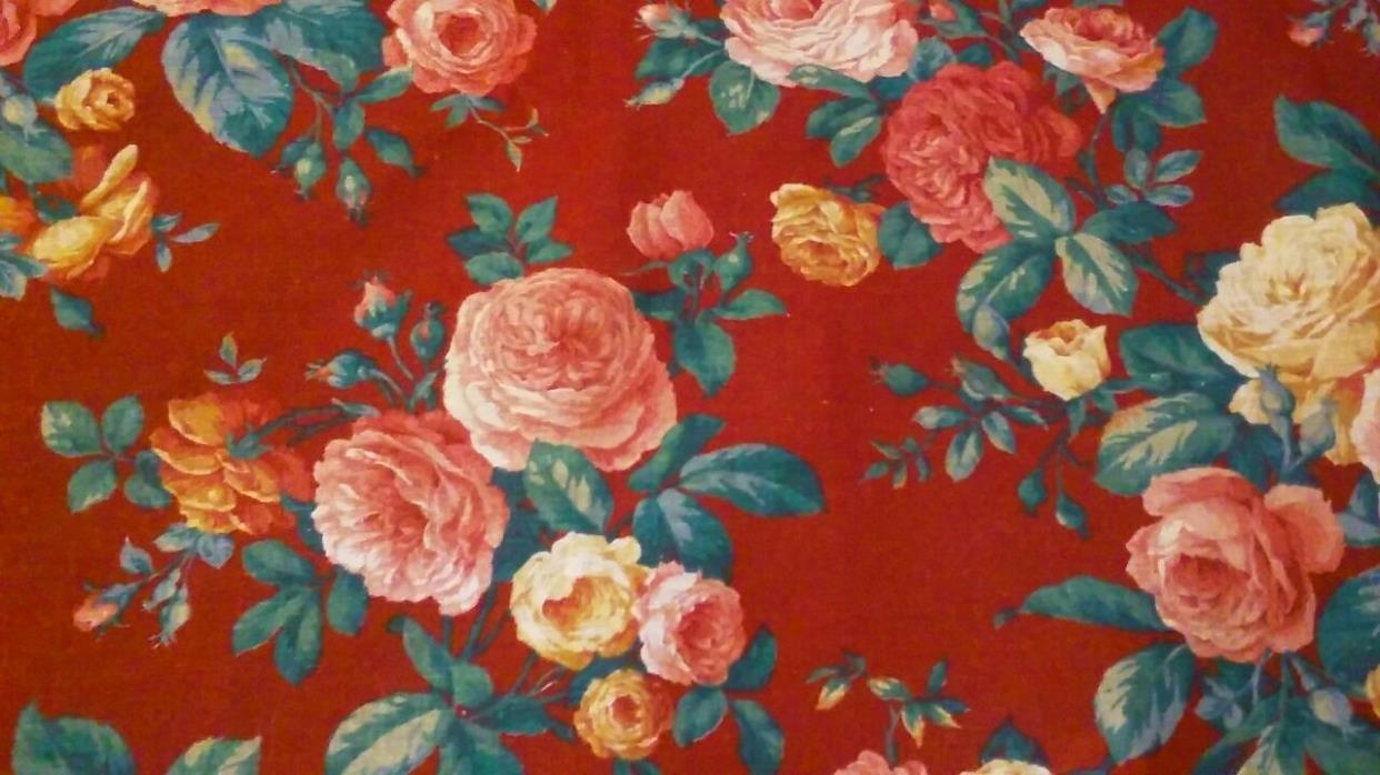 BEAUTIFUL GARDEN OF CHIC & SHABBY ROSES UPHOLSTERY SEWING FABRIC -1 YD X 44 WIDE