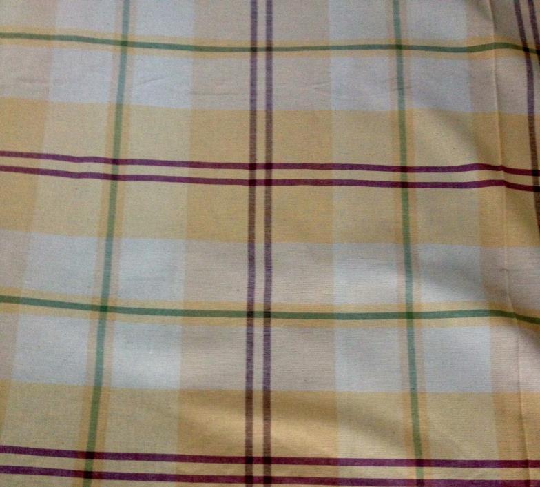 Yellow / Green & Purple Plaid Uphostery Fabric