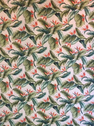 2 Yards VTG Richloom Palms W/ Bird Of Paradise Upholstery Fabric 54